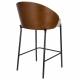 Lot de 2 Chaises de Comptoir Rodin Dutchbone Assises Hautes Bois et Tissu Tabourets de Bar 50x53x87cm