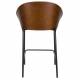 Lot de 2 Chaises de Comptoir Rodin Dutchbone Assises Hautes Bois et Tissu Tabourets de Bar 50x53x87cm