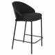 Lot de 2 Chaises de Comptoir Rodin Bouclé Black Dutchbone Bois et Tissu Bouclé Tabourets de Bar 50x53x87cm