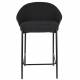 Lot de 2 Chaises de Comptoir Rodin Bouclé Black Dutchbone Bois et Tissu Bouclé Tabourets de Bar 50x53x87cm