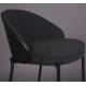 Lot de 2 Chaises de Comptoir Rodin Bouclé Black Dutchbone Bois et Tissu Bouclé Tabourets de Bar 50x53x87cm