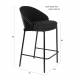 Lot de 2 Chaises de Comptoir Rodin Bouclé Black Dutchbone Bois et Tissu Bouclé Tabourets de Bar 50x53x87cm