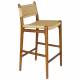 Tabouret de Bar Cécile Dutchbone Chaise de Comptoir en Bois Finition Noyer et Cordage Chaise Haute 47x48x95,5cm