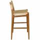 Tabouret de Bar Cécile Dutchbone Chaise de Comptoir en Bois Finition Noyer et Cordage Chaise Haute 47x48x95,5cm