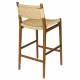 Tabouret de Bar Cécile Dutchbone Chaise de Comptoir en Bois Finition Noyer et Cordage Chaise Haute 47x48x95,5cm