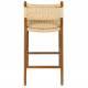 Tabouret de Bar Cécile Dutchbone Chaise de Comptoir en Bois Finition Noyer et Cordage Chaise Haute 47x48x95,5cm
