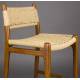 Tabouret de Bar Cécile Dutchbone Chaise de Comptoir en Bois Finition Noyer et Cordage Chaise Haute 47x48x95,5cm