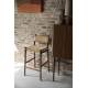 Tabouret de Bar Cécile Dutchbone Chaise de Comptoir en Bois Finition Noyer et Cordage Chaise Haute 47x48x95,5cm