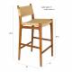 Tabouret de Bar Cécile Dutchbone Chaise de Comptoir en Bois Finition Noyer et Cordage Chaise Haute 47x48x95,5cm