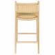 Tabouret de Bar Cécile Dutchbone Chaise de Comptoir en Bois Finition Naturelle et Cordage Chaise Haute 47x48x95,5cm