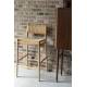 Tabouret de Bar Cécile Dutchbone Chaise de Comptoir en Bois Finition Naturelle et Cordage Chaise Haute 47x48x95,5cm