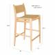 Tabouret de Bar Cécile Dutchbone Chaise de Comptoir en Bois Finition Naturelle et Cordage Chaise Haute 47x48x95,5cm