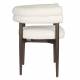 Chaise Sela Dutchbone Assise en Hévéa et Tissu Blanc Fauteuil de Salle de Manger 57x63x73cm