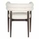 Chaise Sela Dutchbone Assise en Hévéa et Tissu Blanc Fauteuil de Salle de Manger 57x63x73cm