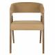 Lot de Deux Chaises Adamello Dutchbone Duo d'Assises en Hévéa et Tissu Beige Fauteuils de Table Seventies 54,5x58x74cm