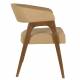 Lot de Deux Chaises Adamello Dutchbone Duo d'Assises en Hévéa et Tissu Beige Fauteuils de Table Seventies 54,5x58x74cm