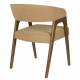 Lot de Deux Chaises Adamello Dutchbone Duo d'Assises en Hévéa et Tissu Beige Fauteuils de Table Seventies 54,5x58x74cm