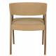 Lot de Deux Chaises Adamello Dutchbone Duo d'Assises en Hévéa et Tissu Beige Fauteuils de Table Seventies 54,5x58x74cm