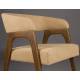 Lot de Deux Chaises Adamello Dutchbone Duo d'Assises en Hévéa et Tissu Beige Fauteuils de Table Seventies 54,5x58x74cm