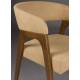 Lot de Deux Chaises Adamello Dutchbone Duo d'Assises en Hévéa et Tissu Beige Fauteuils de Table Seventies 54,5x58x74cm