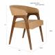Lot de Deux Chaises Adamello Dutchbone Duo d'Assises en Hévéa et Tissu Beige Fauteuils de Table Seventies 54,5x58x74cm