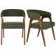 Lot de Deux Chaises Adamello Dutchbone Duo d'Assises en Hévéa et Tissu Vert Fauteuils de Table Seventies 54,5x58x74cm