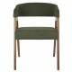 Lot de Deux Chaises Adamello Dutchbone Duo d'Assises en Hévéa et Tissu Vert Fauteuils de Table Seventies 54,5x58x74cm