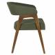 Lot de Deux Chaises Adamello Dutchbone Duo d'Assises en Hévéa et Tissu Vert Fauteuils de Table Seventies 54,5x58x74cm