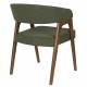 Lot de Deux Chaises Adamello Dutchbone Duo d'Assises en Hévéa et Tissu Vert Fauteuils de Table Seventies 54,5x58x74cm