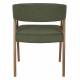 Lot de Deux Chaises Adamello Dutchbone Duo d'Assises en Hévéa et Tissu Vert Fauteuils de Table Seventies 54,5x58x74cm