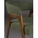 Lot de Deux Chaises Adamello Dutchbone Duo d'Assises en Hévéa et Tissu Vert Fauteuils de Table Seventies 54,5x58x74cm