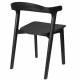 Lot de Deux Chaises Northwood Zuiver Duo d'Assises en Hévéa Finition Noire Sièges de Tables Esprit Scandinave 51x53x76,5cm