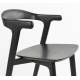 Lot de Deux Chaises Northwood Zuiver Duo d'Assises en Hévéa Finition Noire Sièges de Tables Esprit Scandinave 51x53x76,5cm