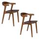 Lot de Deux Chaises Northwood Zuiver Duo d'Assises en Hévéa Finition Noyer Sièges de Tables Esprit Scandinave 51x53x76,5cm