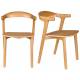 Lot de Deux Chaises Northwood Zuiver Duo d'Assises en Hévéa Finition Naturelle Sièges de Tables Esprit Scandinave 51x53x76,5cm