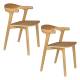 Lot de Deux Chaises Northwood Zuiver Duo d'Assises en Hévéa Finition Naturelle Sièges de Tables Esprit Scandinave 51x53x76,5cm