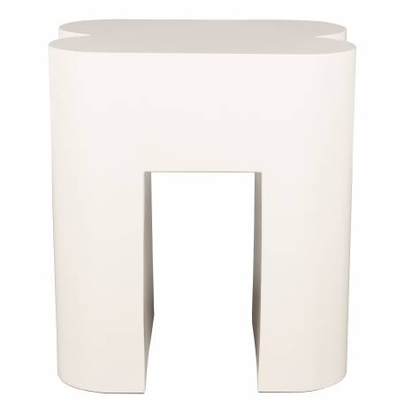 Tabouret Shape Zuiver Pouf Design en Métal Beige Guéridon Géométrique Sellette 40x40x45cm