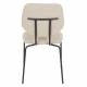 Lot de Deux Chaises Zelo Woody Duo d'Assises de Repas en Acier Noir et Tissu Beige Design Contemporain 46x58,5x83,5cm