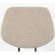 Lot de Deux Chaises Zelo Woody Duo d'Assises de Repas en Acier Noir et Tissu Beige Design Contemporain 46x58,5x83,5cm