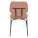 Lot de Deux Chaises Zelo Woody Duo d'Assises de Repas en Acier Noir et Tissu Rose Design Contemporain 46x58,5x83,5cm