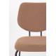 Lot de Deux Chaises Zelo Woody Duo d'Assises de Repas en Acier Noir et Tissu Rose Design Contemporain 46x58,5x83,5cm