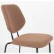 Lot de Deux Chaises Zelo Woody Duo d'Assises de Repas en Acier Noir et Tissu Rose Design Contemporain 46x58,5x83,5cm