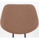 Lot de Deux Chaises Zelo Woody Duo d'Assises de Repas en Acier Noir et Tissu Rose Design Contemporain 46x58,5x83,5cm