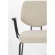 Lot de Deux Fauteuils Zelo Woody Duo de Chaises en Acier Noir et Tissu Beige Assises avec Accoudoirs 59x60x83,5cm