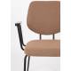 Lot de Deux Fauteuils Zelo Woody Duo de Chaises en Acier Noir et Tissu Rose Assises avec Accoudoirs 59x60x83,5cm