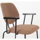 Lot de Deux Fauteuils Zelo Woody Duo de Chaises en Acier Noir et Tissu Rose Assises avec Accoudoirs 59x60x83,5cm