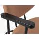 Lot de Deux Fauteuils Zelo Woody Duo de Chaises en Acier Noir et Tissu Rose Assises avec Accoudoirs 59x60x83,5cm