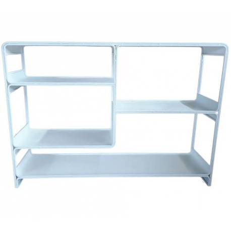 Console Dallas Athezza Bibliothèque En Acier Blanc Meuble de Rangement 4 Plateaux 30x85x120cm