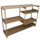 Console Dallas Athezza Bibliothèque En Acier Beige Meuble de Rangement 4 Plateaux 30x85x120cm