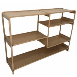 Console Dallas Athezza Bibliothèque En Acier Beige Meuble de Rangement 4 Plateaux 30x85x120cm